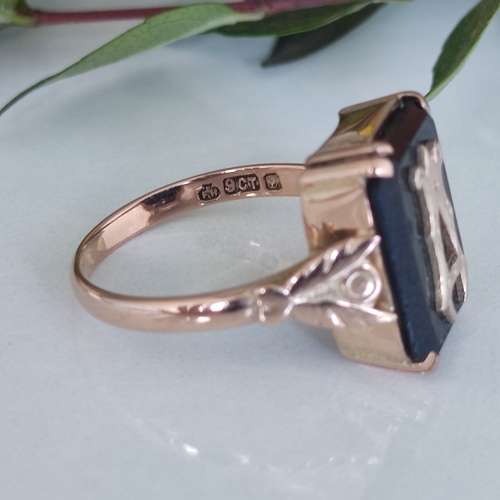 Vintage Onyx Ring #1008