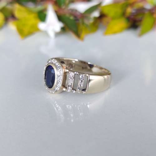 Royal Blue Oval Sapphire Ring #1014