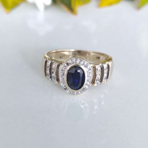 Royal Blue Oval Sapphire Ring #1014