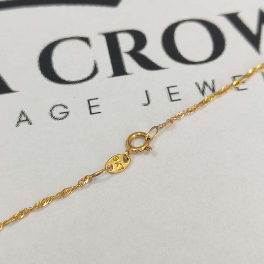 9ct Yellow Gold Necklace & Heart Pendant #cc002