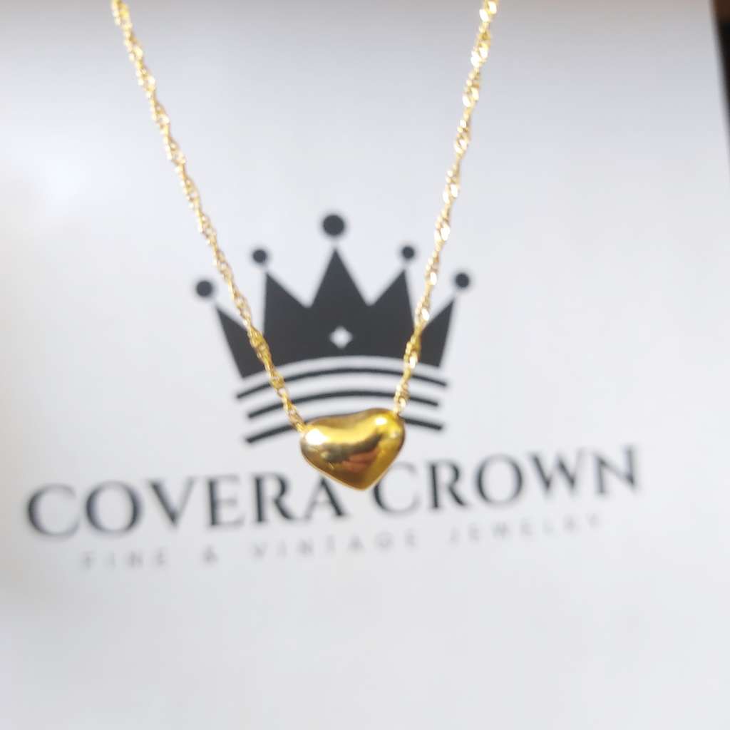 9ct Yellow Gold Necklace & Heart Pendant #cc002