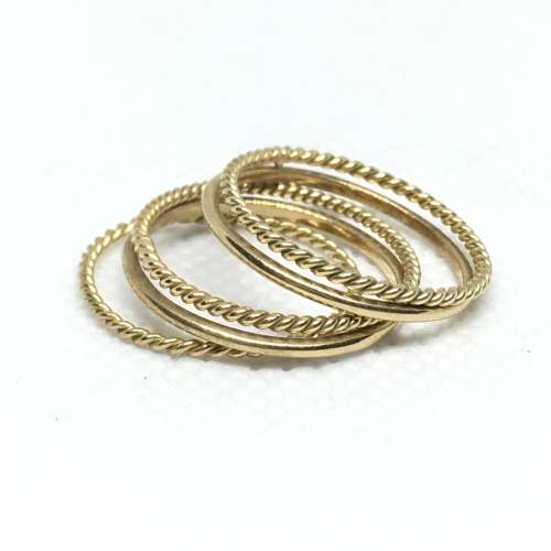 Yellow Gold Ladies Stack Ring Combo
