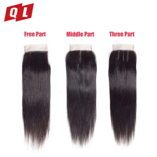 Brazilian Straight Human Hair Bundles with Closure (16, 18, 20 + 16 closure)