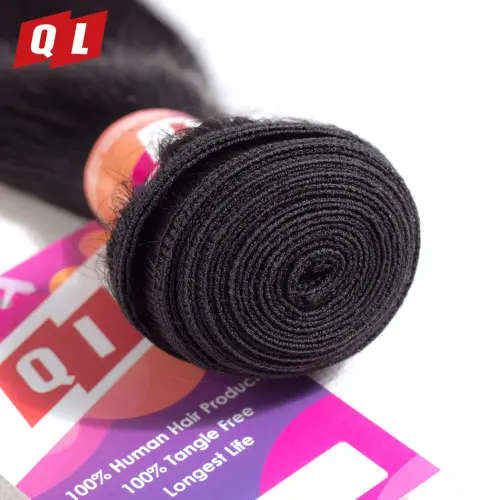 Brazilian Straight Human Hair Bundles with Closure (16, 18, 20 + 16 closure)