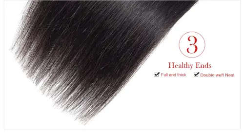 Brazilian Straight Human Hair Bundles with Closure (16, 18, 20 + 16 closure)