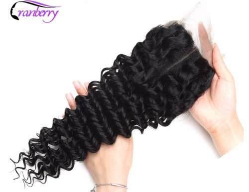 Brazilian Deep Wave Human Hair Bundles with Closure (16, 18, 18 + 14 closure)