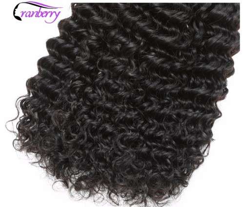 Brazilian Deep Wave Human Hair Bundles with Closure (16, 18, 18 + 14 closure)