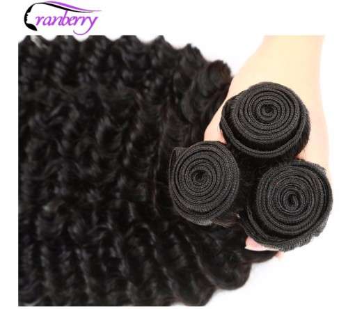 Brazilian Deep Wave Human Hair Bundles with Closure (16, 18, 18 + 14 closure)
