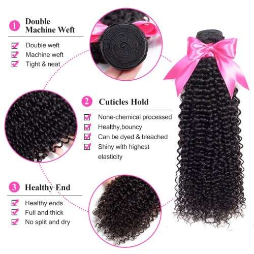 FREE SHIPPING!!! 11A Mongolian Kinky Curly Bundles + Closure (10, 10, 10 + 10 Closure)