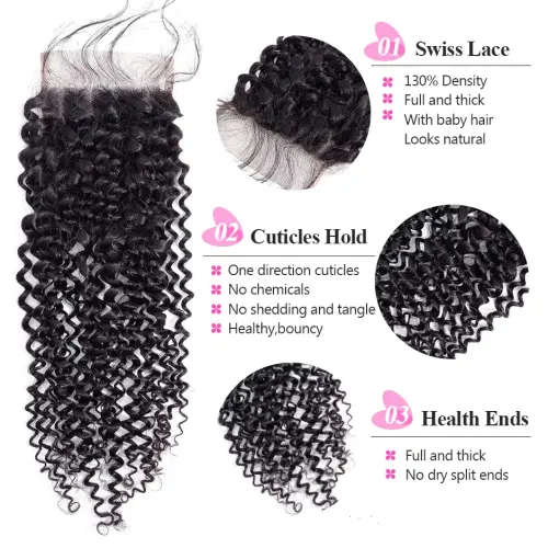 FREE SHIPPING!!! 11A Mongolian Kinky Curly Bundles + Closure (10, 10, 10 + 10 Closure)