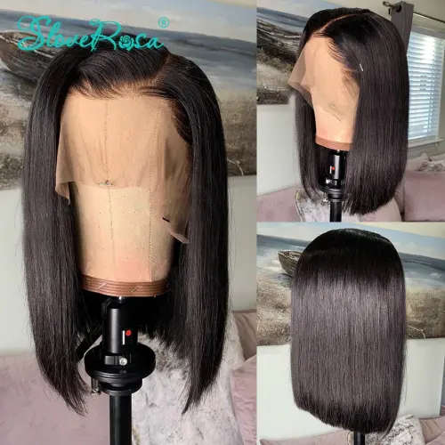 Lace Front 100% Peruvian Remy Human Hair Wig with Pre-Plucked Bleached Knots