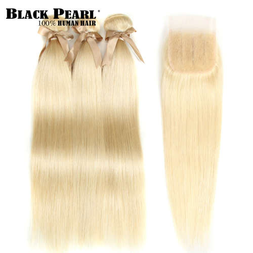 FREE SHIPPING!!! 11A 613 Brazilian Straight Hair Bundles + Closure (14, 14 + 12 Closure)