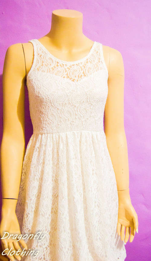 CREAM PRINCESS STYLE DRESS WITH LOW BACK------SIZE 6