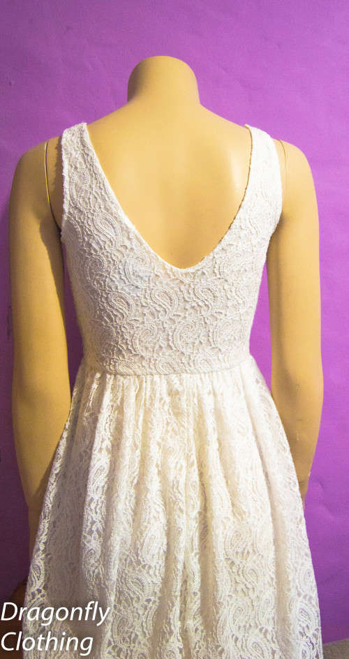 CREAM PRINCESS STYLE DRESS WITH LOW BACK------SIZE 6