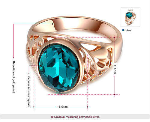 18 KT GOLD PLATED CRYSTAL ZIRCONIA RING SIZE 9