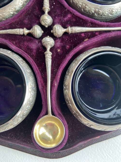 Exquisite Silver Condiment Set 1935 in presentation box