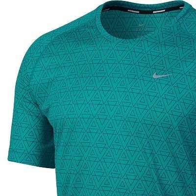 Original Mens NIKE Short Sleeve Dri-Fit Printed Miler - X Large - 596205-383