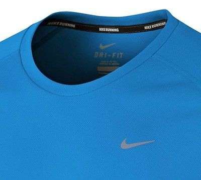 Original Mens NIKE Miler UV Short Sleeve Dri-FIT 717405-456 - Medium - UPF 40+