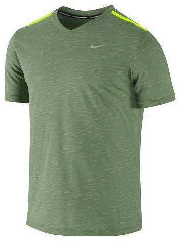 Original Mens NIKE Short Sleeve Dri-Fit Neon Tailwind - Large - 811422-038
