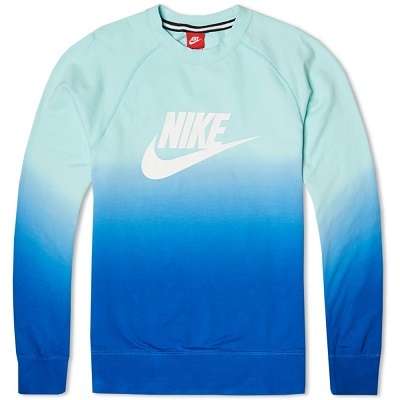 Original Mens Nike AW77 Fade Crew (Artisan Teal) 642877-370 - XX Large