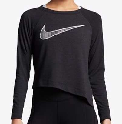 Original Womens Nike NWT Dri-Fit Asymmetrical Cropped Top - AA4383-010 - Medium