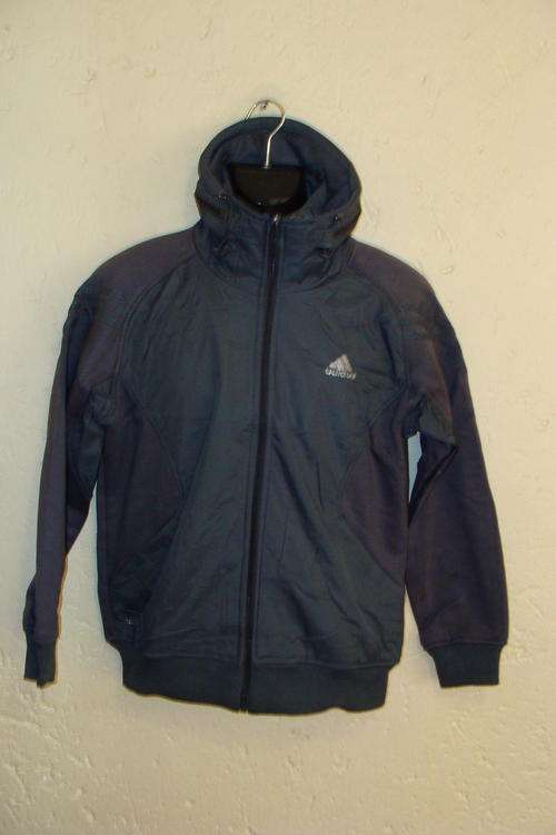 Thick Adidas Jacket with Hood Large Grey
