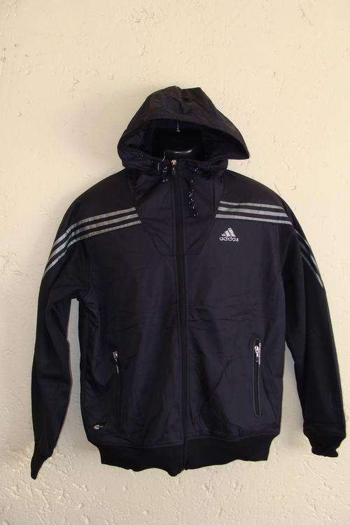 Thick Adidas Jacket with Hood X Large Black