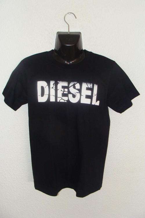 Mens Diesel T Shirt 100% Cotton Large Navy Blue