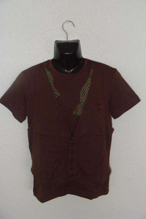 Mens Diesel T Shirt with affixed waist coat Large Small Cut