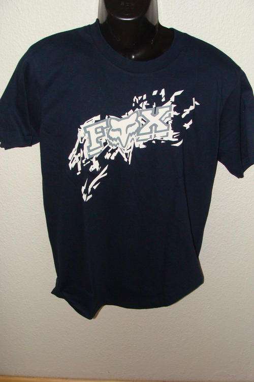 Mens Fox T Shirt X Large 100% Cotton Navy Blue