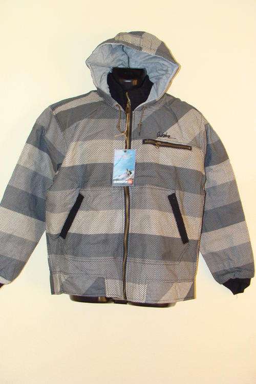Mens Quiksilver Jacket with Hood - Large Grey Slim Fit