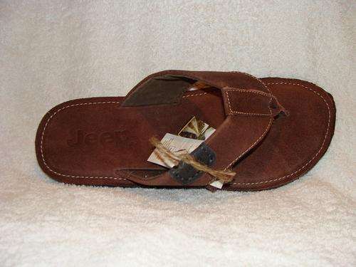Original Mens Jeep Aspen Leather Upper Sandal - UK 9 - Brown