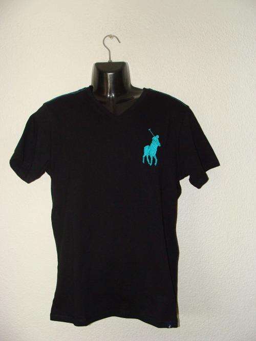 Original Mens Polo Custom Fit Big Pony V Neck T Shirt - Large