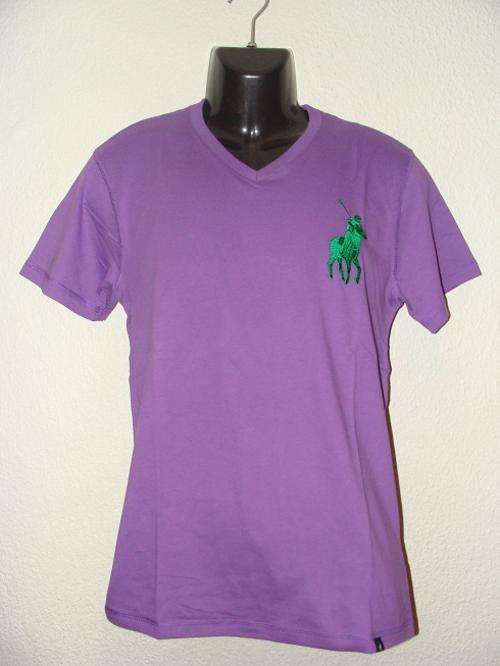 Original Mens Polo Custom Fit Big Pony V Neck T Shirt - Large