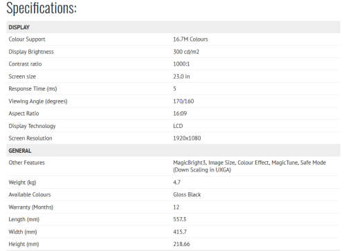 23.0" Wide Screen LCD Monitor 2333SW - CONDITION 8/10 - ECXPECT COSMETIC SCRATCHES