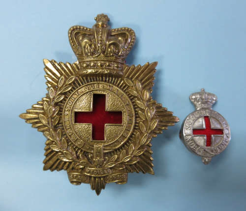 Victorian Medical Staff Corps Cap Badge and Collar Badge QVC