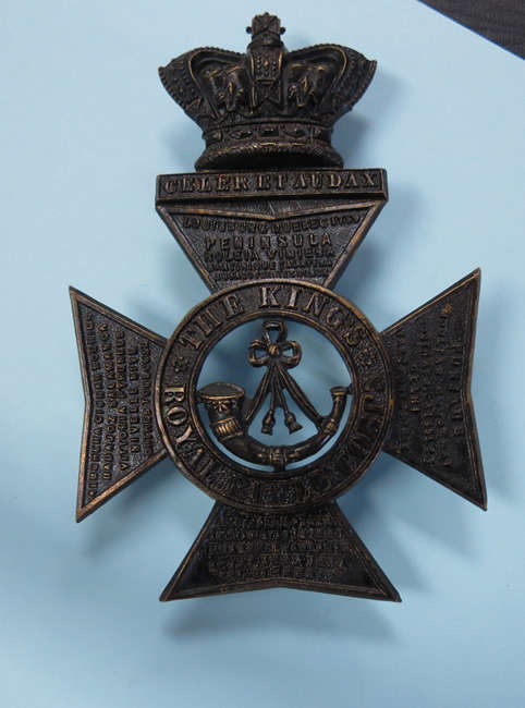 King's Royal Rifles Corps Large Helmet Badge QVC