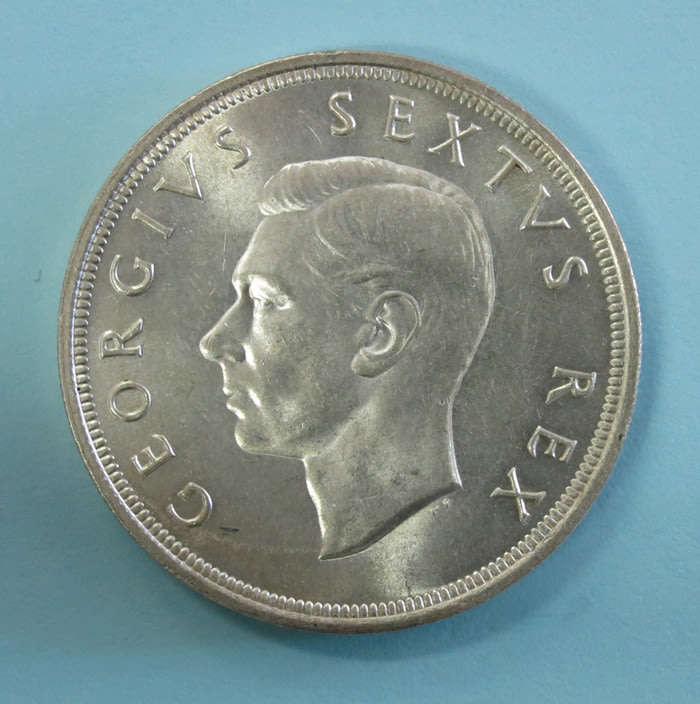 1950 South Africa SILVER 5 Shillings Coin