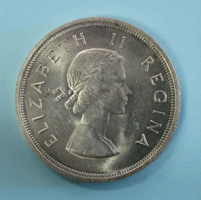 1958 South Africa SILVER 5 Shillings Coin