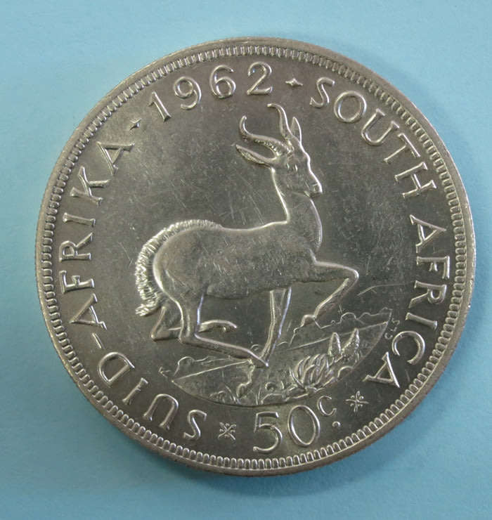 1962 South Africa SILVER 5 Shillings Coin