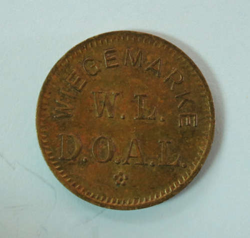 RARE Deutsche Ost-Afrik-Linie Wiegemarke Token (Woermann Line)