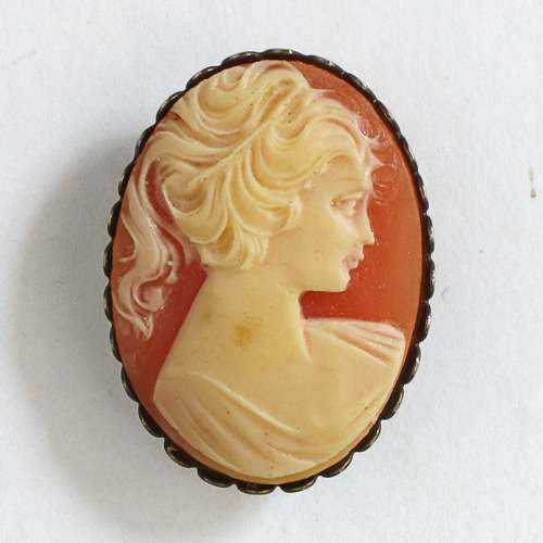 FAUX CAMEO COSTUME BROOCH