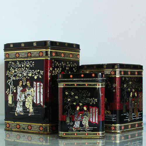 1 LOT, VINTAGE ORIENTAL TINS X3