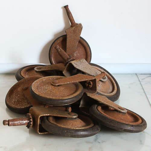 1 LOT OF 8 VINTAGE TROLLEY CASTERS