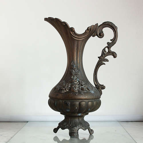 VINTAGE ORNATE METAL PITCHER