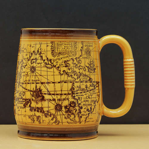 VINTAGE MUG - NAUTICAL MAP IMAGE
