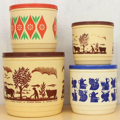 1 LOT OF 4. VINTAGE STORAGE CONTAINERS