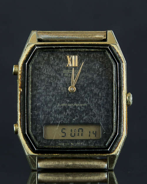 VINTAGE SEIKO QUARTZ ALARM CHRONOGRAPH WATCH - 1980's - JAPAN