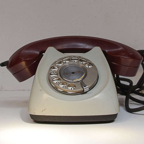 VINTAGE - GREY AND MAROON TELEPHONE FOR DISPLAY - SIEMENS EDISWAN