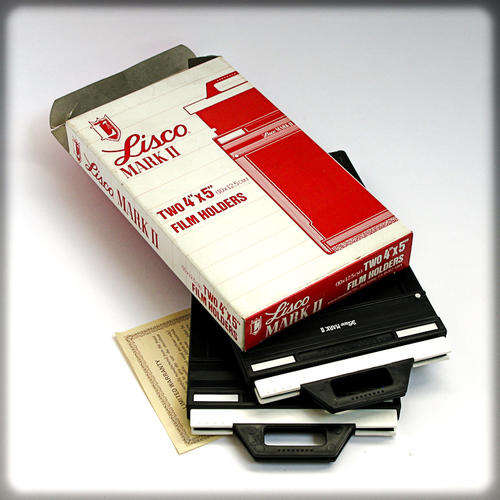 LISCO MARK II 4"x5" FILM HOLDERS x1 BOX with 2 DARKSLIDES.